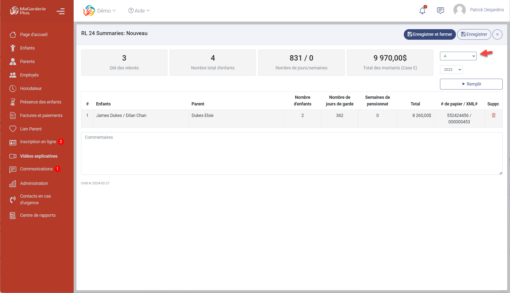 Module de production des relevés 24 Module de production des relevés 24