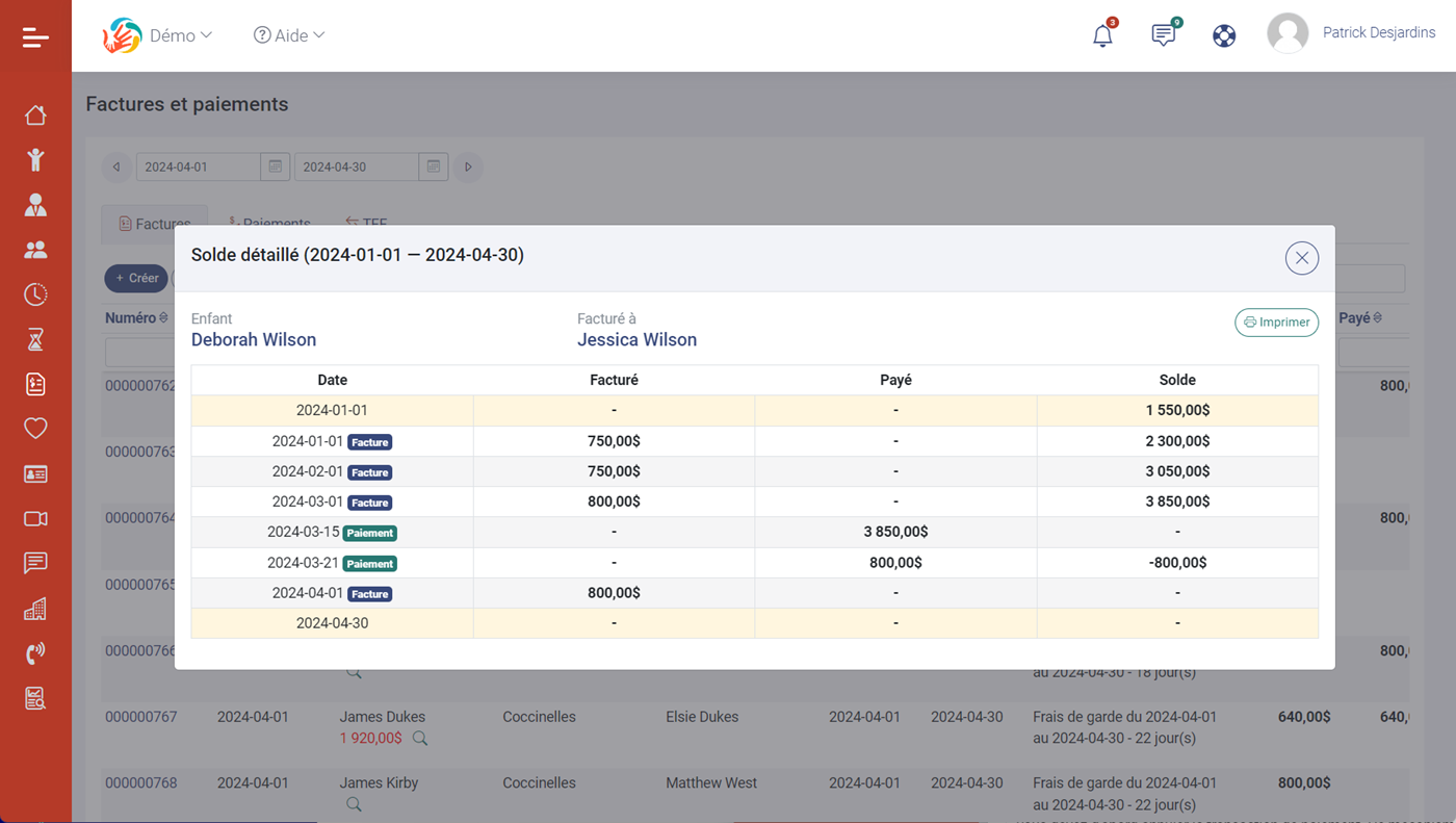 MaGarderie Plus: Nouveautés du module de facturation