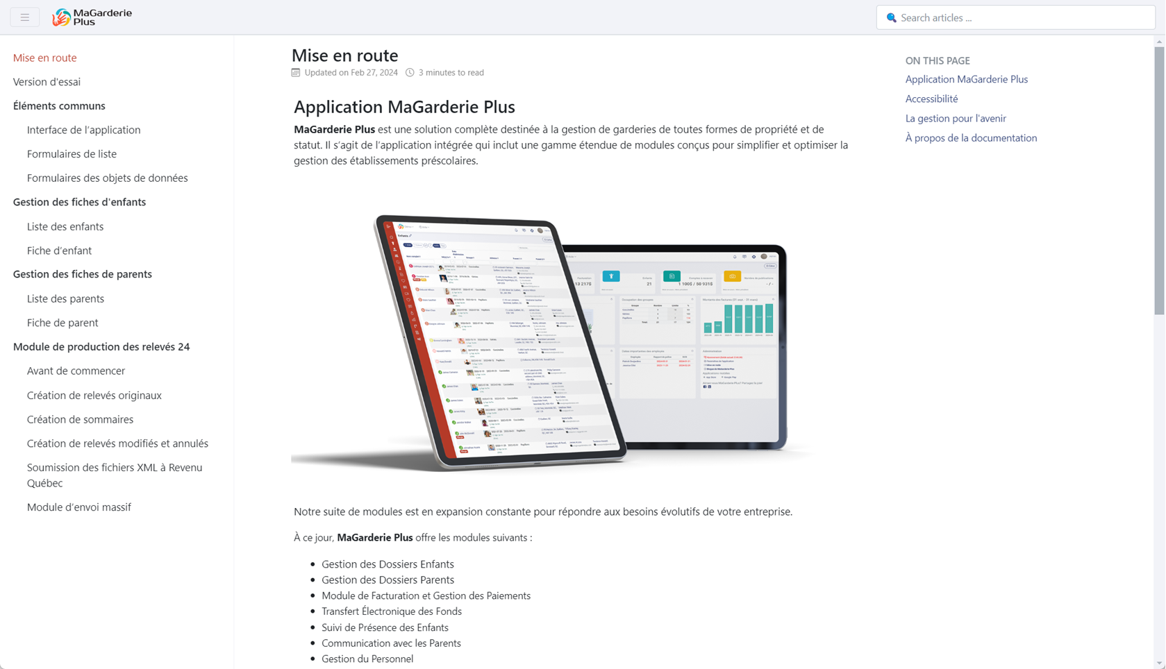 Module de production des relevés 24 Module de production des relevés 24