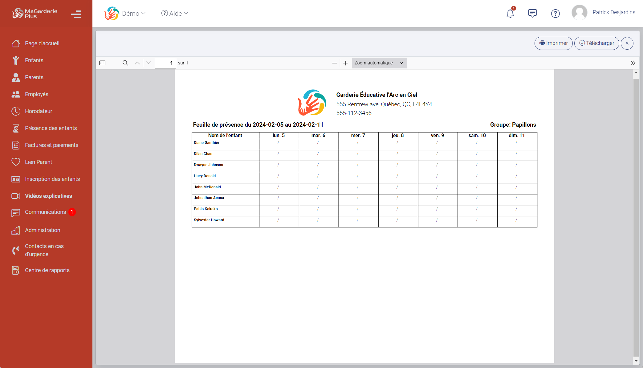 MaGarderie Plus: Présence des enfants de A à Z et au-delà