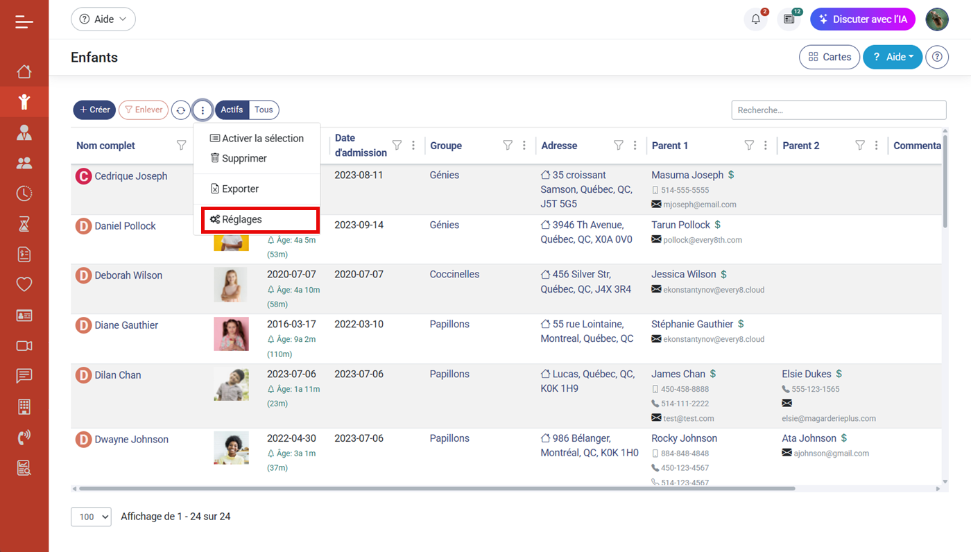 MaGarderie Plus. Exportation MaGarderie Plus. Exportation