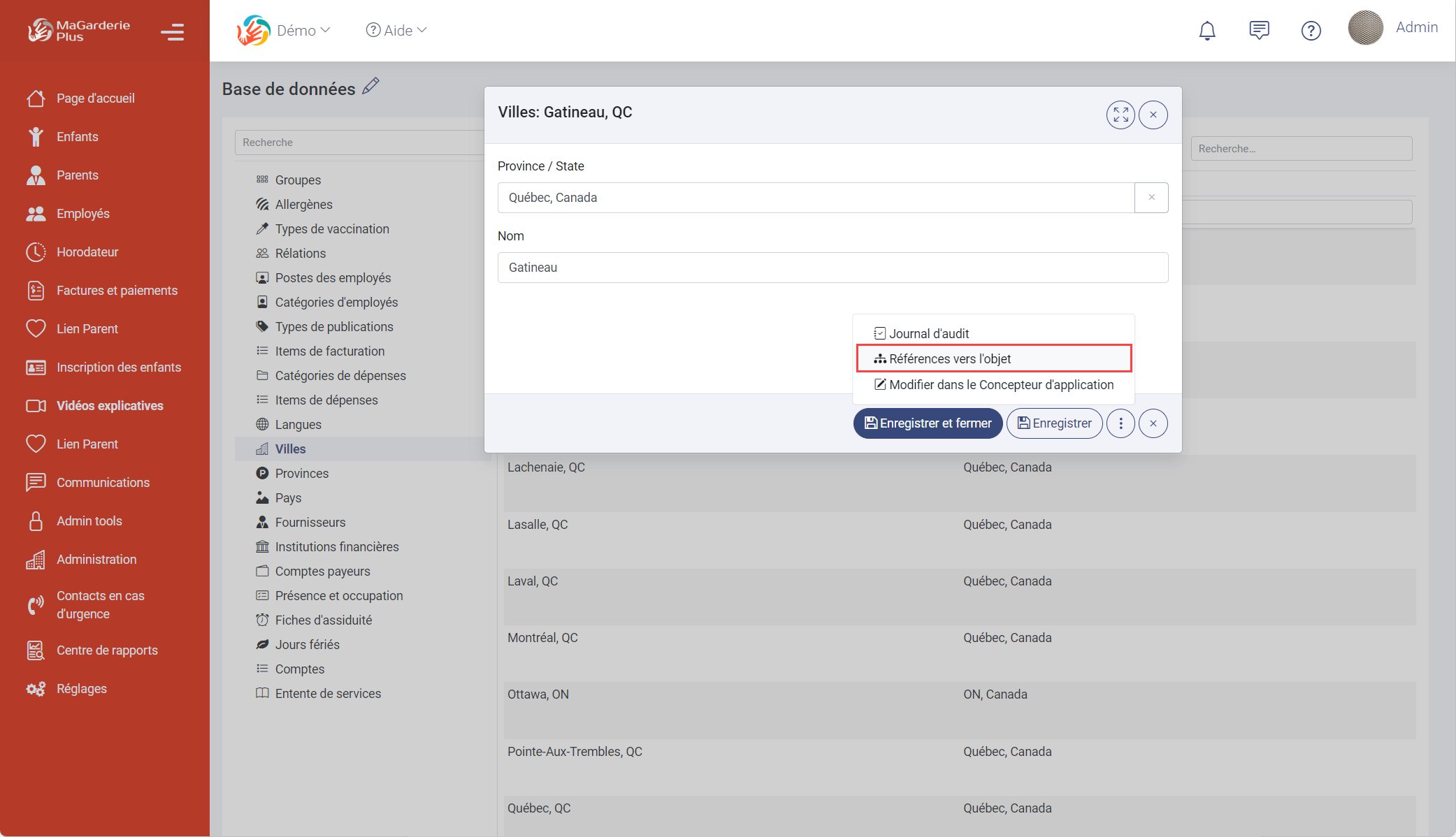 Intégrité référentielle des données dans MaGarderie Plus Intégrité référentielle des données dans MaGarderie Plus