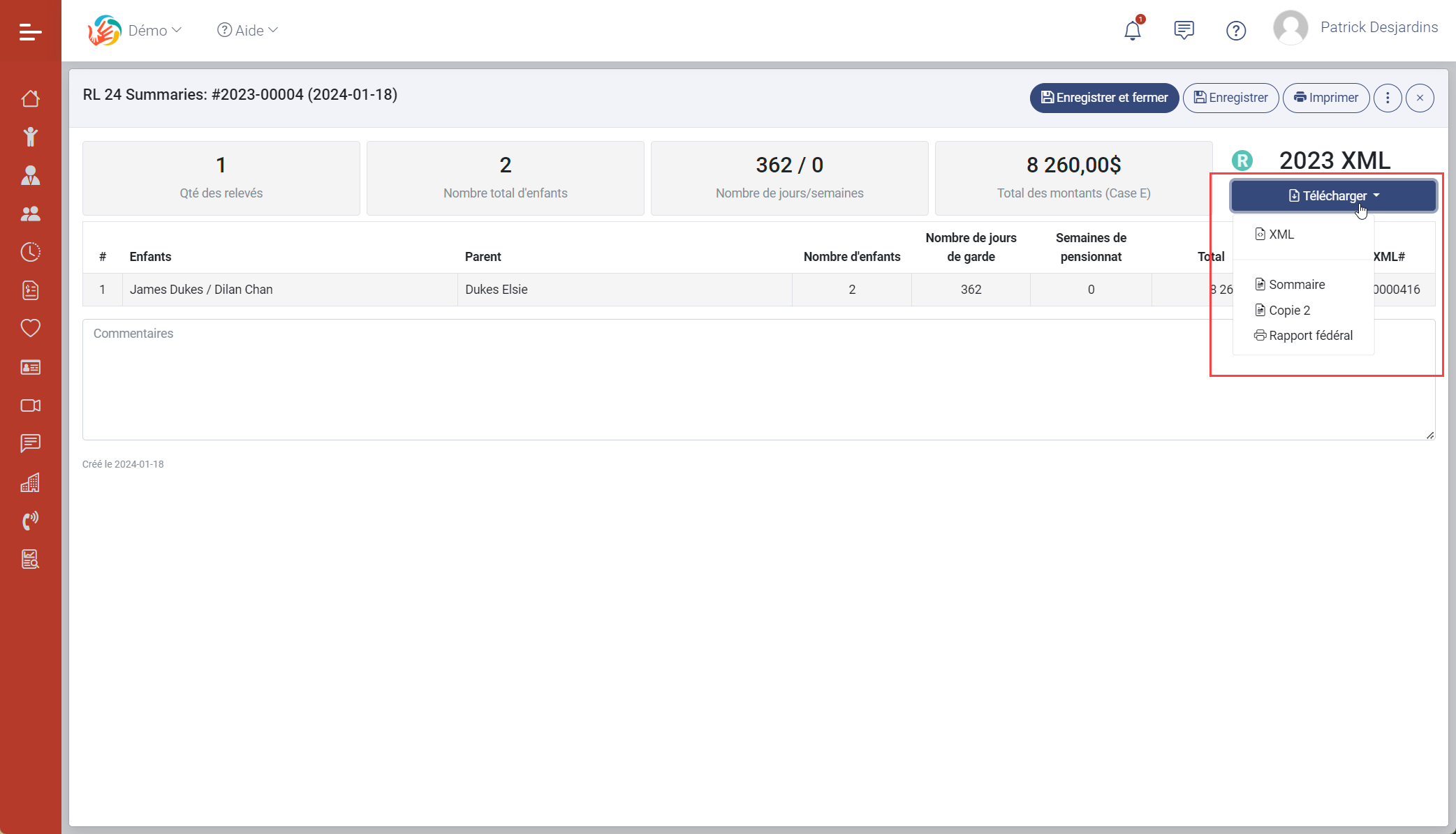 Module de production des relevés 24 Module de production des relevés 24