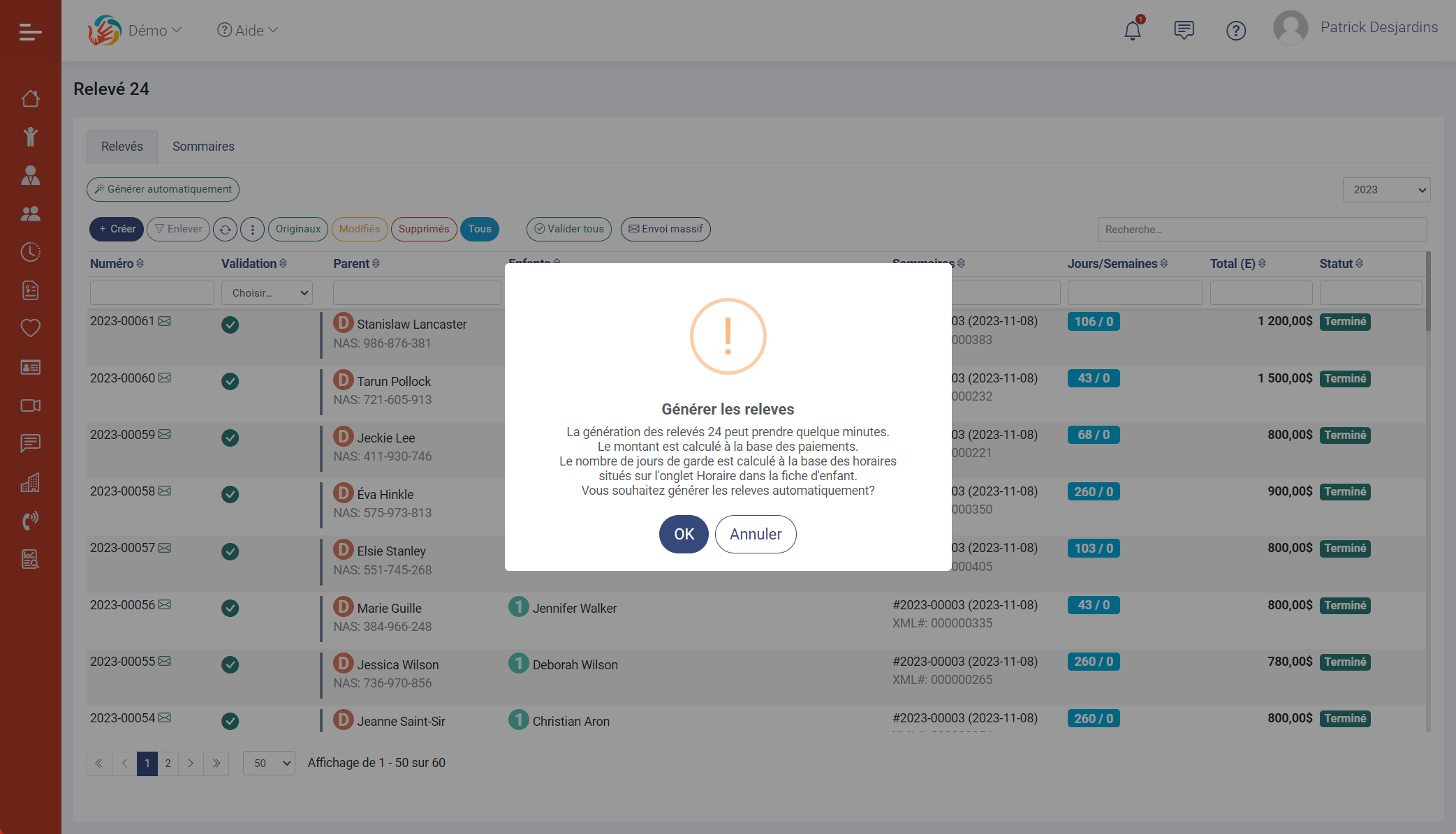 Module de production des relevés 24 Module de production des relevés 24