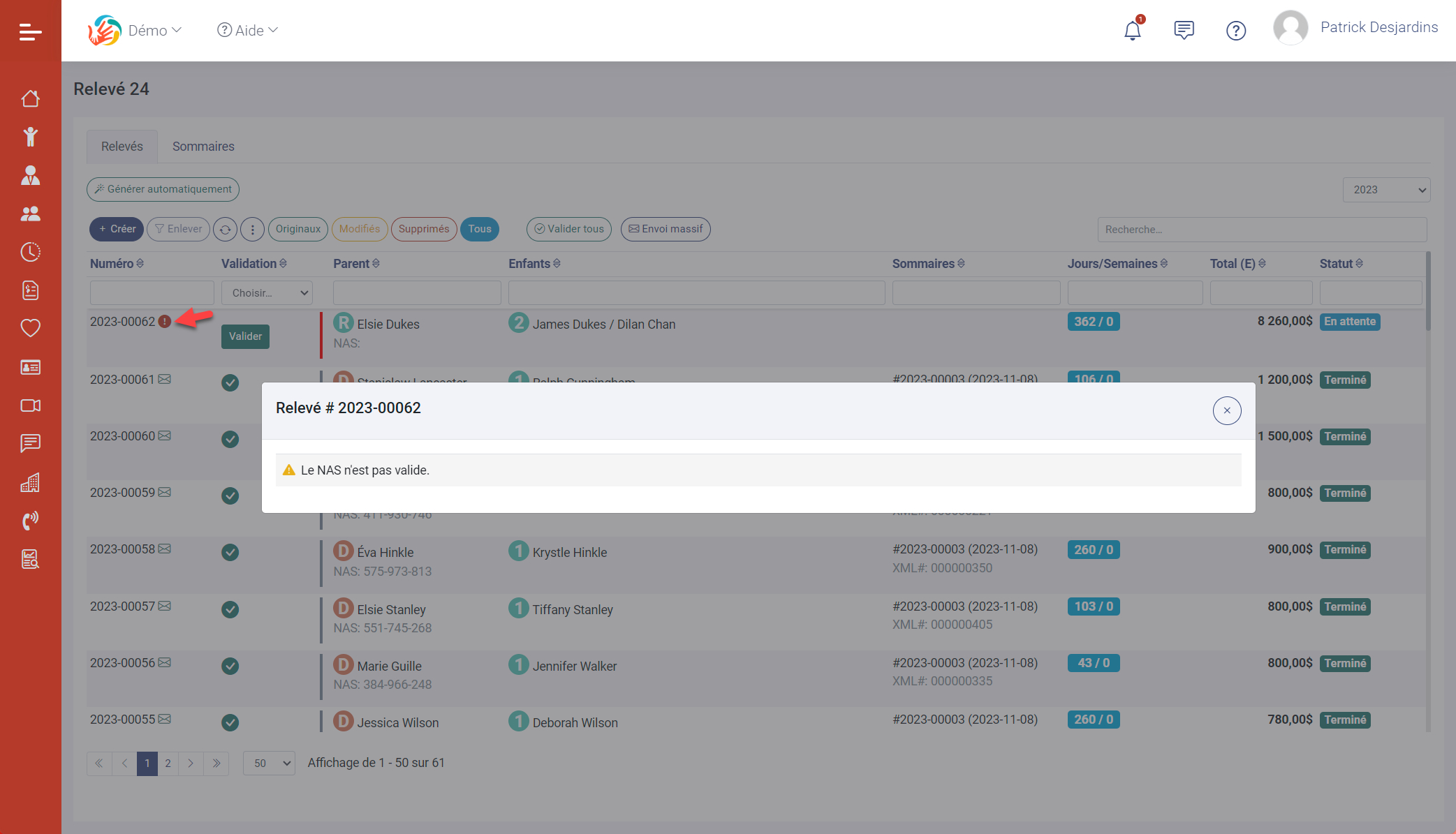 Module de production des relevés 24 Module de production des relevés 24