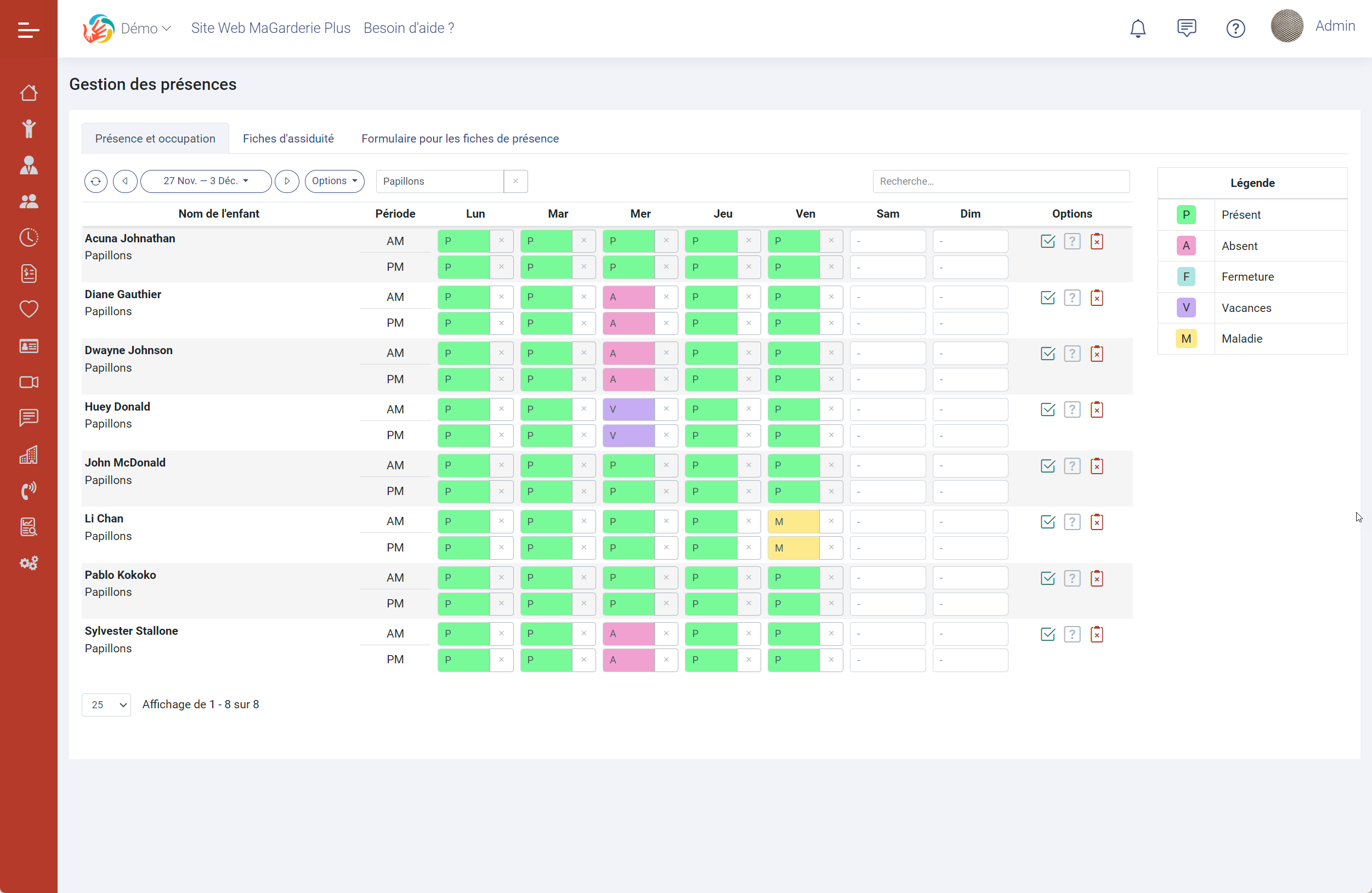 MaGarderie Plus gestion des présences