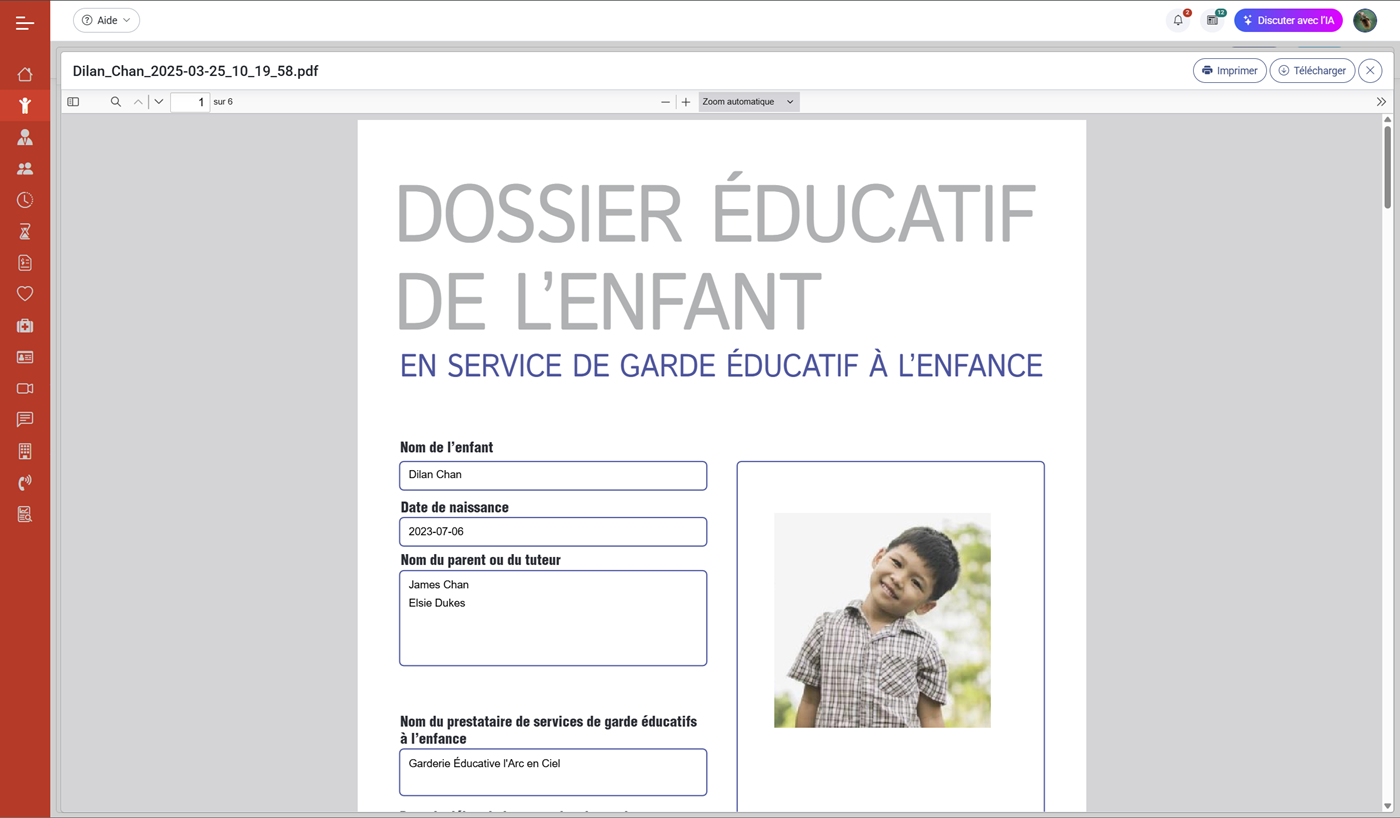 MaGarderie Plus gestion des employés