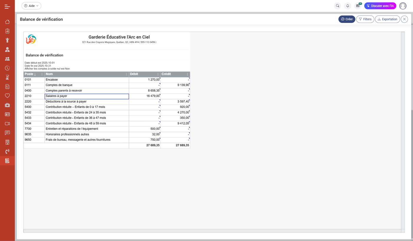 MaGarderie Plus Module Finances
