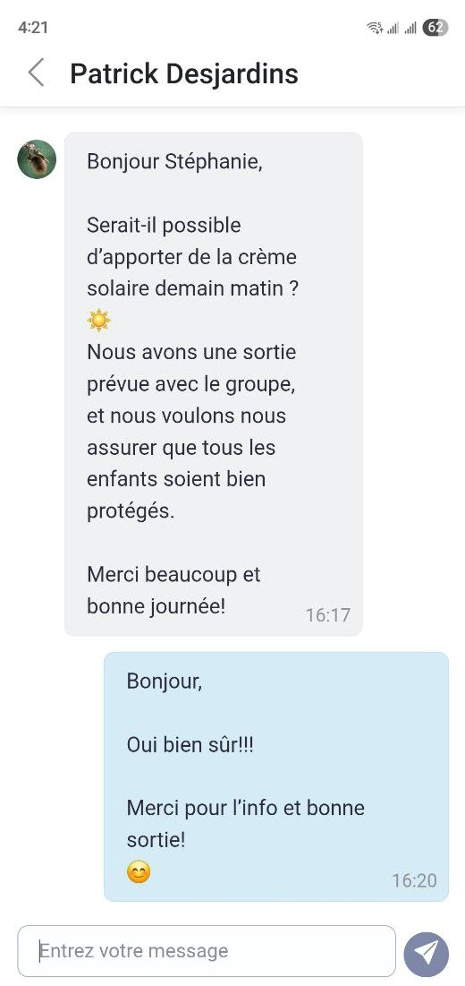 MaGarderie Plus Lien Parent